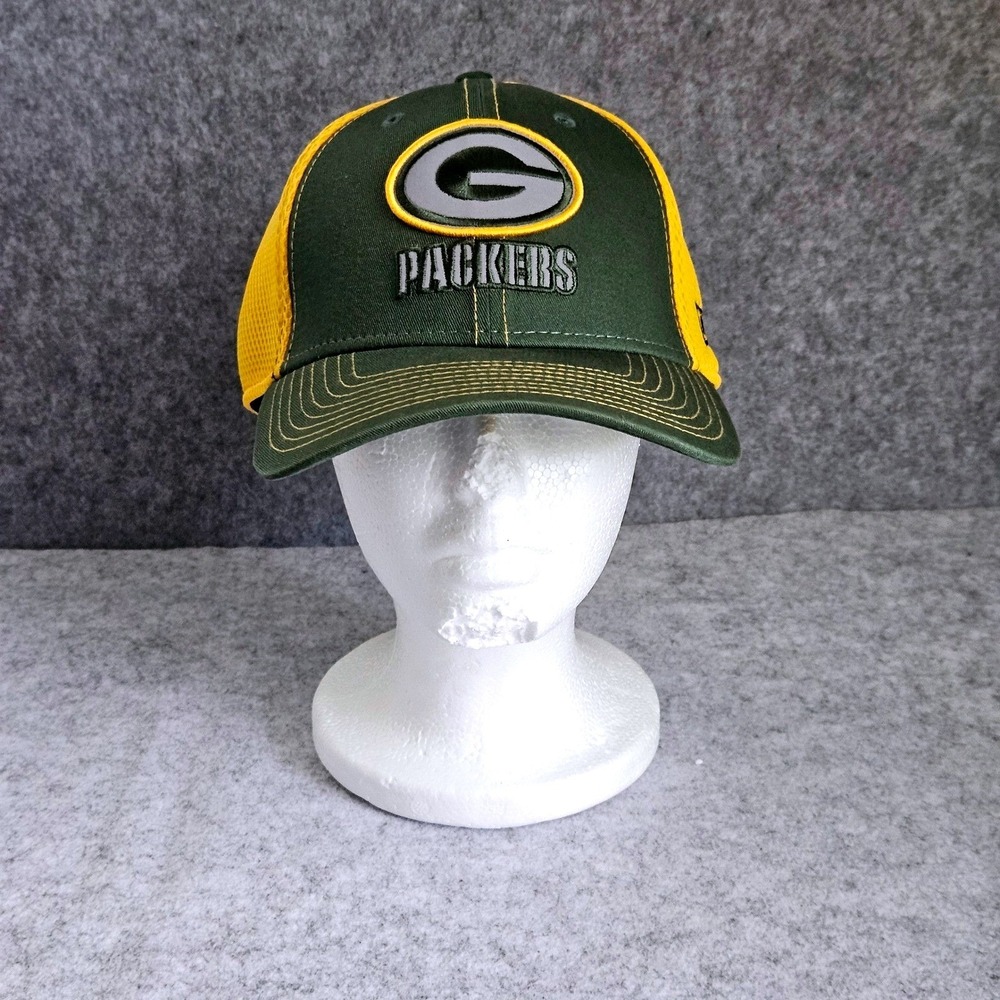 New Era Green Bay Packers 39THIRTY Stretch Fit Hat L/XL Green Yellow NFL Cap